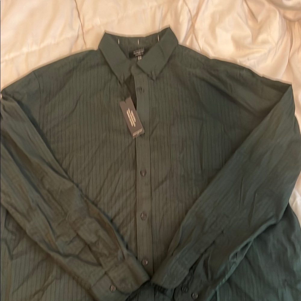 Green Button-Up Shirt